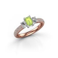 Image of Engagement Ring Marielle Eme<br/>585 rose gold<br/>Peridot 6x4 mm