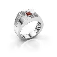 Afbeelding van Heren ring Rogier<br/>585 witgoud<br/>Granaat 4 mm