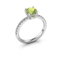 Image of Engagement ring saskia rnd 1<br/>950 platinum<br/>Peridot 6.5 mm