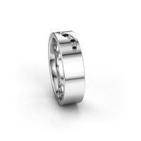 Image of Wedding ring WH2053L16BP<br/>585 white gold ±6x2 mm<br/>Black diamond
