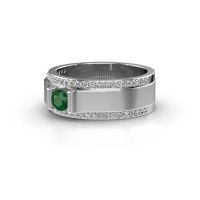 Image of Men's ring Danillo<br/>950 platinum<br/>Emerald 4.2 mm