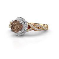 Afbeelding van Verlovingsring Leora<br/>585 goud<br/>bruine diamant 1.468 crt