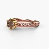 Image of Engagement ring Shan 585 rose gold brown diamond 0.80 crt