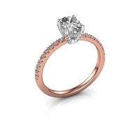 Image of Engagement ring saskia 1 ovl<br/>585 rose gold<br/>Zirconia 7x5 mm
