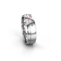 Image of Wedding ring WH0310L26AP<br/>585 white gold ±6x1.7 mm<br/>Pink sapphire