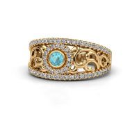 Image of Ring Lavona<br/>585 gold<br/>Blue topaz 3.4 mm