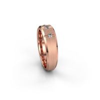 Image of Men's ring justin<br/>585 rose gold<br/>Zirconia 2.5 mm