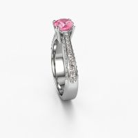 Image of Engagement ring Ruby rnd 585 white gold pink sapphire 5.7 mm