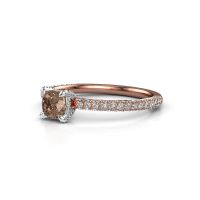 Image of Engagement ring saskia 2 cus<br/>585 rose gold<br/>brown diamond 1.042 crt