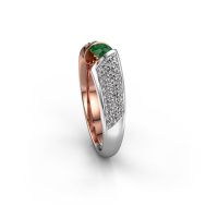 Image of Engagement ring hojalien 3<br/>585 rose gold<br/>Emerald 4.2 mm