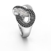 Afbeelding van Ring Kylie 3 15mm 585 witgoud zwarte diamant 1.905 crt