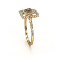 Afbeelding van Verlovingsring Cleopatra 585 goud bruine diamant 0.942 crt