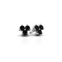 Image of Stud earrings Shirlee 585 white gold black diamond 0.72 crt