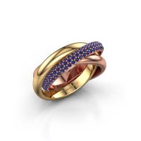 Image de Bague trinity 2<br/>585 or rose<br/>Saphir 1 mm