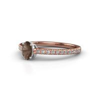 Bild von Verlobungsring haley ovl 2<br/>585 Roségold<br/>Rauchquarz 6x4 mm