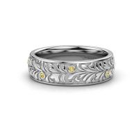 Image of Wedding ring WH2074L26D<br/>950 platinum ±6x2.4 mm<br/>Yellow sapphire