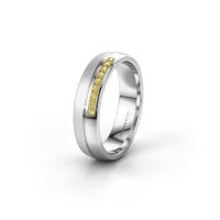 Image of Wedding ring WH0209L25APM<br/>950 platinum ±5x1.7 mm<br/>Yellow sapphire