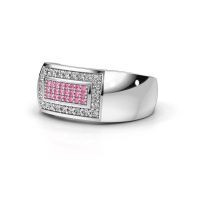 Image de Bague pour homme Lorenzo<br/>950 platine<br/>Saphir rose 1.1 mm