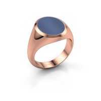 Afbeelding van Zegelring Herman 4<br/>585 rosé goud<br/>Blauw lagensteen 15x12 mm