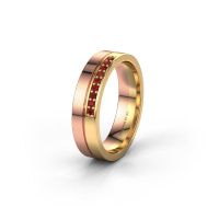 Image of Wedding ring WH0213L15AP<br/>585 rose gold ±5x1.7 mm<br/>Ruby