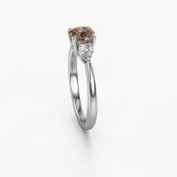 Afbeelding van Verlovingsring Chanou Rnd<br/>585 witgoud<br/>Bruine Diamant 1.120 Crt