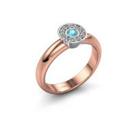 Afbeelding van Ring Fiene<br/>585 rosé goud<br/>Blauw topaas 2.8 mm