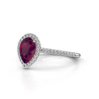Image of Engagement ring seline per 2<br/>950 platinum<br/>Rhodolite 8x6 mm