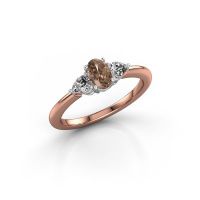 Afbeelding van Verlovingsring Chanou OVL 585 rosé goud bruine diamant 0.82 crt