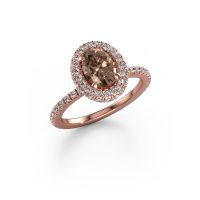 Image of Engagement ring Talitha OVL 585 rose gold brown diamond 1.444 crt