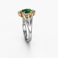 Image of Engagement ring Andrea 585 white gold emerald 7x5 mm