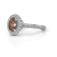 Image of Engagement ring Talitha OVL 950 platinum brown diamond 1.444 crt
