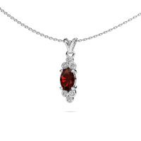 Image de Pendentif Lucy 2<br/>950 platine<br/>Grenat 7x5 mm