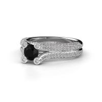 Afbeelding van Verlovingsring Stefanie 2<br/>950 platina<br/>Zwarte diamant 1.60 crt
