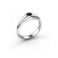 Image of Pinky ring thorben<br/>585 white gold<br/>Black diamond 0.30 crt