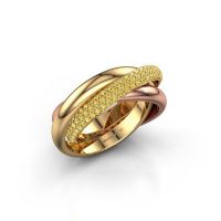 Image de Bague trinity 2<br/>585 or jaune<br/>Saphir jaune 1 mm
