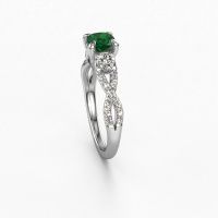 Image of Engagement Ring Marilou Cus<br/>950 platinum<br/>Emerald 5 mm