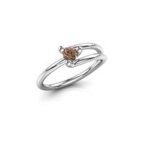 Image of Ring Roosmarijn<br/>585 white gold<br/>Brown diamond 0.20 crt