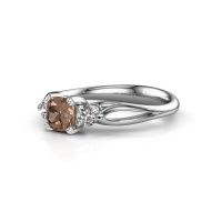 Afbeelding van Verlovingsring Amie cus 585 witgoud bruine diamant 0.70 crt