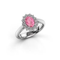 Image de Bague de fiançailles Margien 1<br/>585 or blanc<br/>Saphir rose 7x5 mm