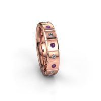 Afbeelding van Huwelijksring WH2055L15DP 585 rosé goud amethist ±5x2.4 mm
