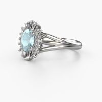 Image of Engagement ring Andrea 950 platinum aquamarine 7x5 mm