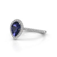 Image of Engagement ring seline per 2<br/>950 platinum<br/>Sapphire 8x6 mm