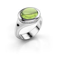 Afbeelding van Ring Lesli ovl<br/>950 platina<br/>Peridoot 12x10 mm