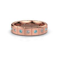 Image of Weddings ring WH2055L15DP<br/>585 rose gold ±5x2.4 mm<br/>Blue topaz