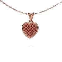 Image of Necklace Aline 585 rose gold ruby 1 mm