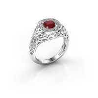 Image of Men's ring quinten<br/>950 platinum<br/>Ruby 5 mm