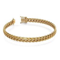 Image of Cuban bracelet ±0.31 in gold yellow sapphire