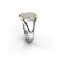 Image of Ring Dalia Cushion 2 585 white gold yellow sapphire 1.2 mm