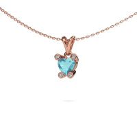 Image of Necklace Cornelia Heart 585 rose gold blue topaz 6 mm