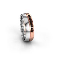 Image of Wedding ring WH0213L26AP<br/>585 rose gold ±6x1.7 mm<br/>Black diamond